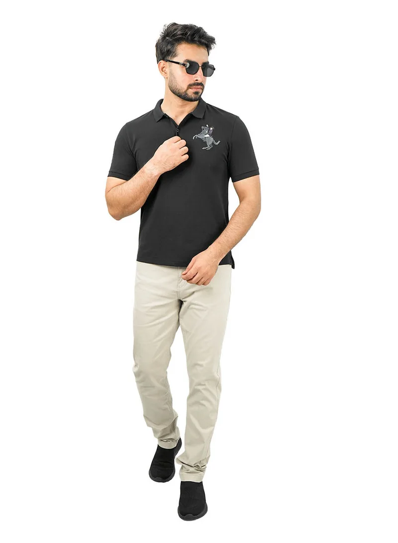 جيوردانو قميص بولو نابليون رجالي من القطن بأكمام قصيرة وقصة ضيقة