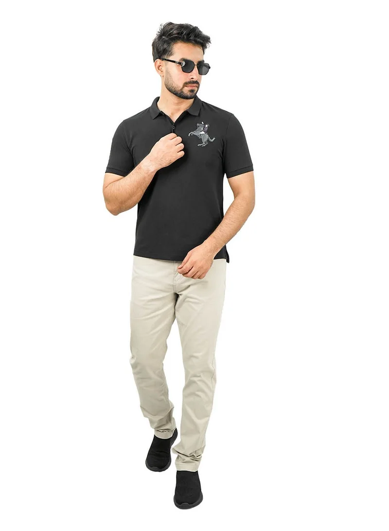 جيوردانو قمقميص بولو رجالي بقصة ضيقة وأكمام قصيرة من القطن