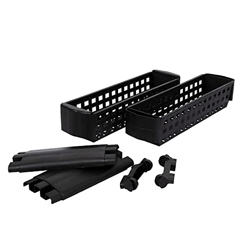VISHVA 2 Layer Black New Slim Multipurpose Kitchen Storage Slim Rack with Wheels for Home, Office, Bedroom and Bathroom Plastic Stand (2 Layer, Black) - Image 3
