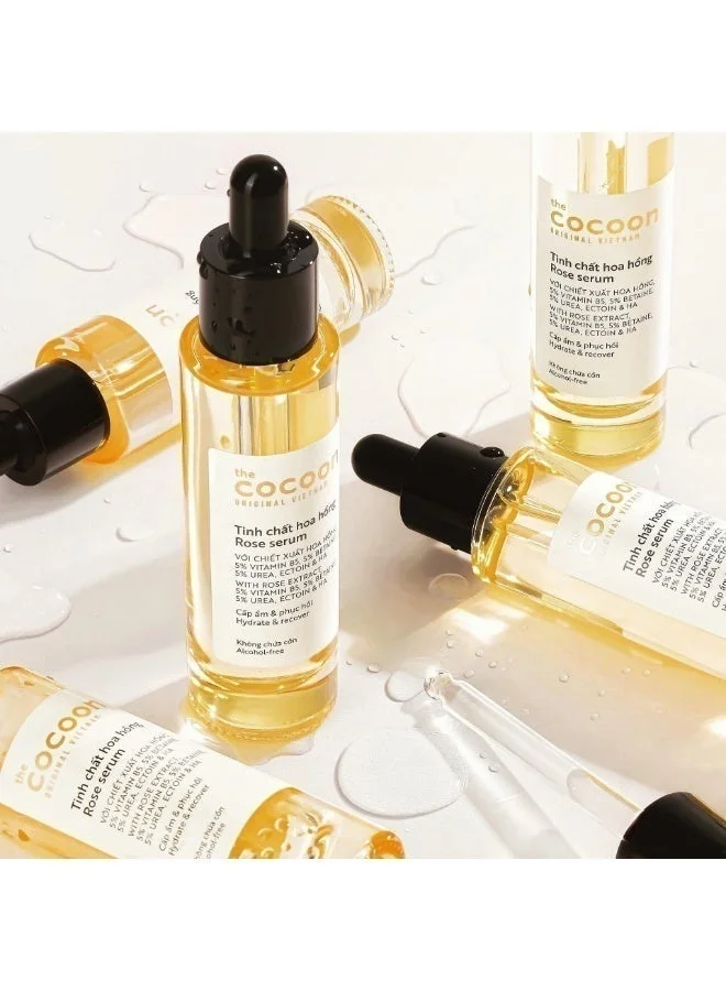 The Cocoon Original Vietnam  The Cocoon Original Vietnam Rose Serum, Hydrating Face Serum with 5% Vitamin B5, 5% Betaine & Hyaluronic Acid, Alcohol-Free Skin Recovery Treatment, Intensive Moisture for Dry Sensitive Skin  | Best Price UAE