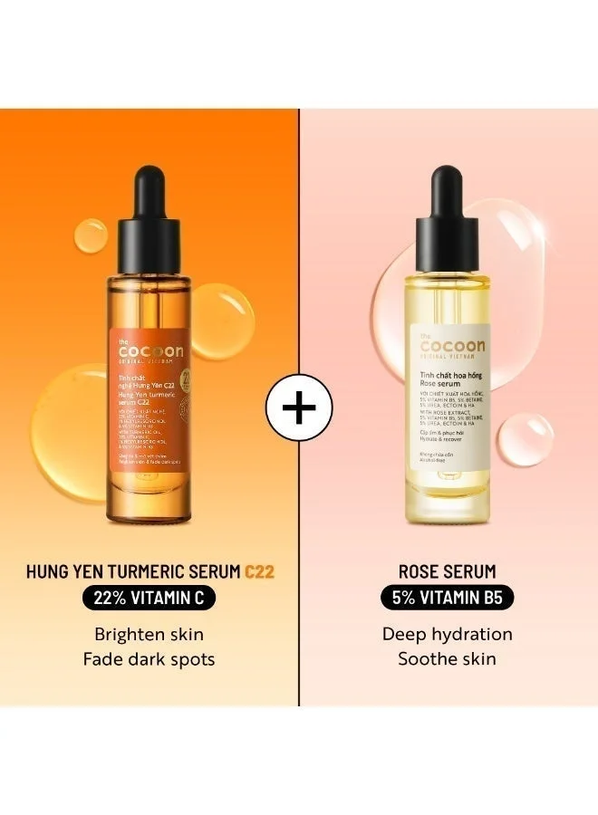 The Cocoon Original Vietnam  The Cocoon Original Vietnam Rose Serum, Hydrating Face Serum with 5% Vitamin B5, 5% Betaine & Hyaluronic Acid, Alcohol-Free Skin Recovery Treatment, Intensive Moisture for Dry Sensitive Skin  | Best Price UAE
