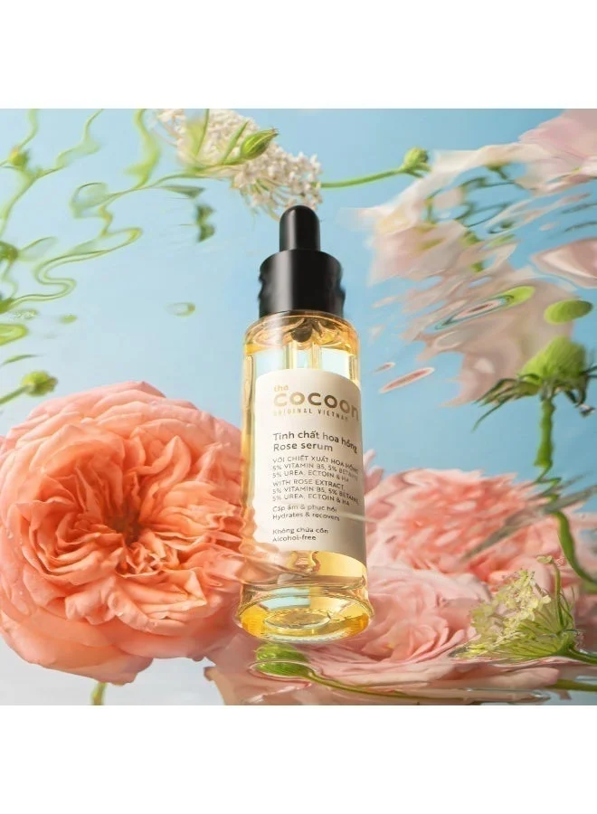 The Cocoon Original Vietnam  The Cocoon Original Vietnam Rose Serum, Hydrating Face Serum with 5% Vitamin B5, 5% Betaine & Hyaluronic Acid, Alcohol-Free Skin Recovery Treatment, Intensive Moisture for Dry Sensitive Skin  | Best Price UAE
