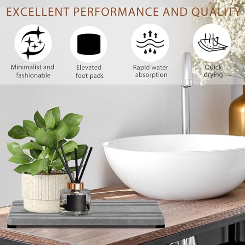 Lyxel 3PCS Water Absorbing Stone Tray, DryingNeat Diatomite Stone Sink Tray, Instant Dry Sink Coasters, Kitchen Sponge Hand Soap Holder, Countertop Fast Drying Counter Trays,8 * 4inch and 4 * 4inch - Image 4