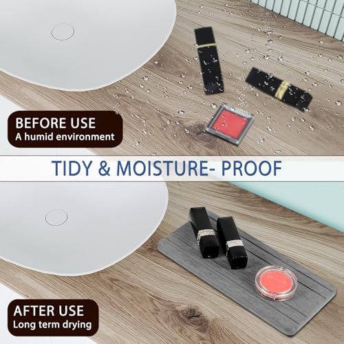 Lyxel 3PCS Water Absorbing Stone Tray, DryingNeat Diatomite Stone Sink Tray, Instant Dry Sink Coasters, Kitchen Sponge Hand Soap Holder, Countertop Fast Drying Counter Trays,8 * 4inch and 4 * 4inch - Image 3