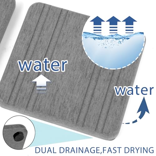 Lyxel 3PCS Water Absorbing Stone Tray, DryingNeat Diatomite Stone Sink Tray, Instant Dry Sink Coasters, Kitchen Sponge Hand Soap Holder, Countertop Fast Drying Counter Trays,8 * 4inch and 4 * 4inch - Image 2