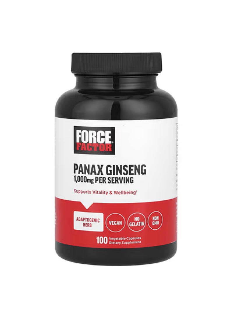Panax Ginseng, 100 Vegetable Capsules (1000mg per serving)
