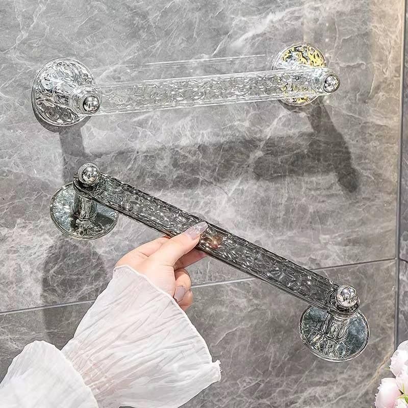 50 cm Clear Acrylic Towel Holder - Modern Bathroom Kitchen Towel Bar - Strong Hanger and Easy to Install in Seconds - Waterproof and Rustproof - Image 5
