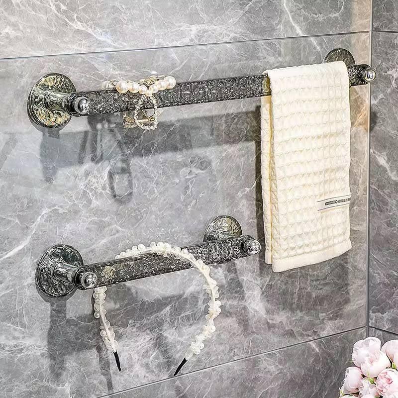 50 cm Clear Acrylic Towel Holder - Modern Bathroom Kitchen Towel Bar - Strong Hanger and Easy to Install in Seconds - Waterproof and Rustproof - Image 4