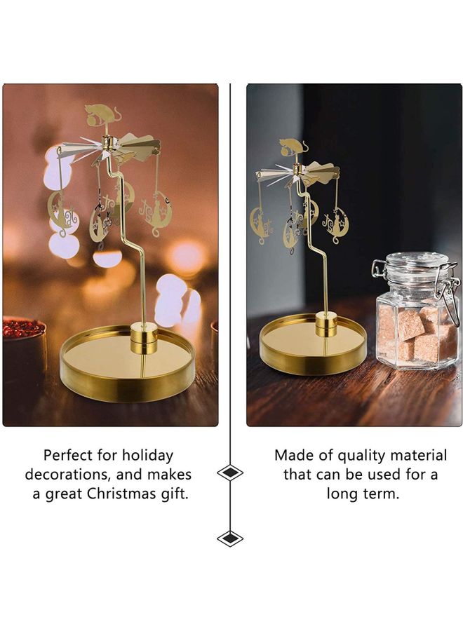 Loquat Metal Spinning Candle Holder Gold 21x10.5cm  - Image 4