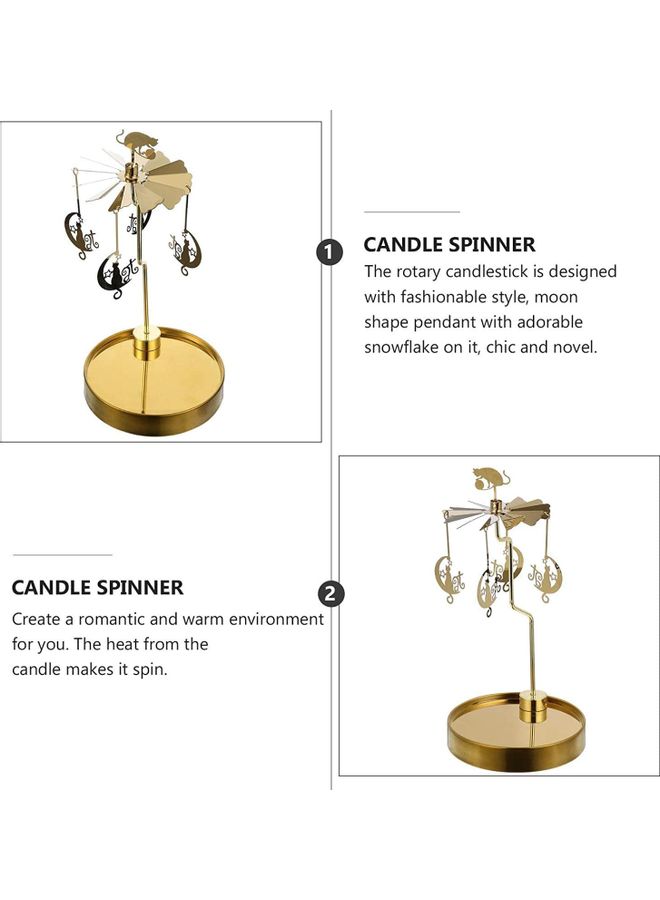 Loquat Metal Spinning Candle Holder Gold 21x10.5cm  - Image 3