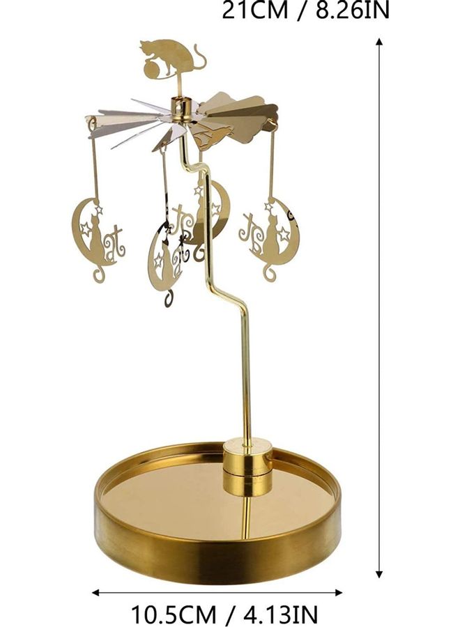 Loquat Metal Spinning Candle Holder Gold 21x10.5cm  - Image 5