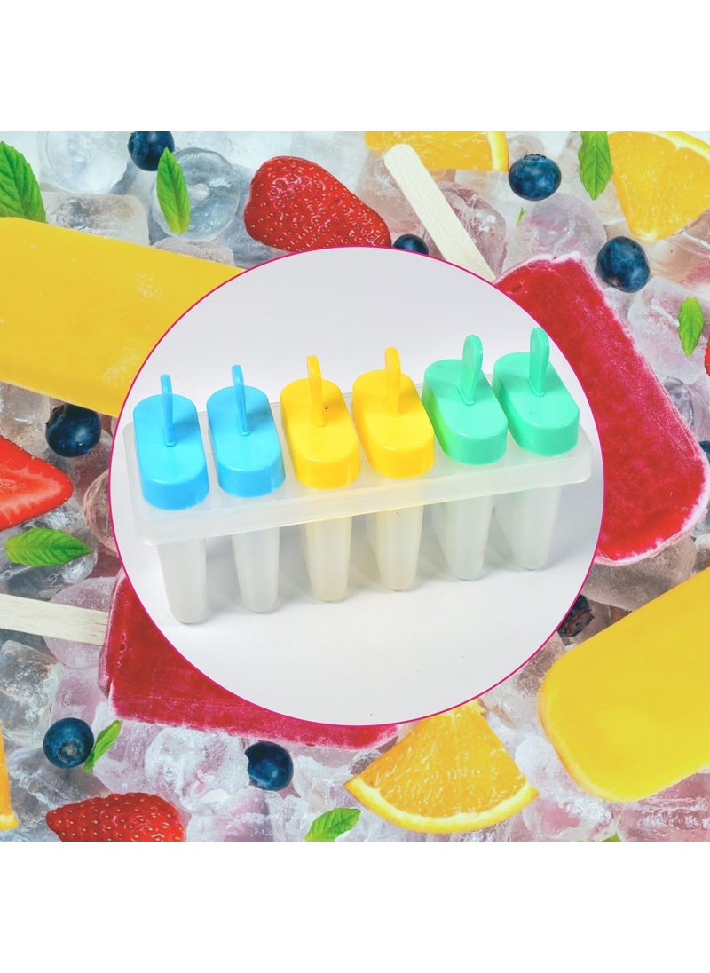 Allemant - Allemant Upgrade Ice Candy Maker Popsicle Mold Set 6 Reusable Ice Pop Molds for Homemade Lollies Frozen Desserts Ice Cream with Sticks - Image 1