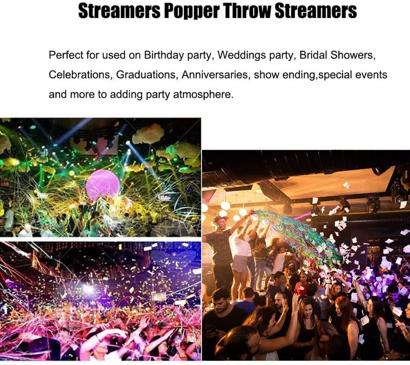 vipolish 10 PCS Streamers Poppers Colorful Hand Throw Streamers No Mess Confetti Crackers Poppers for Birthday Party Wedding Graduation Stage Magic Shows Performance Festival Celebration - Image 4