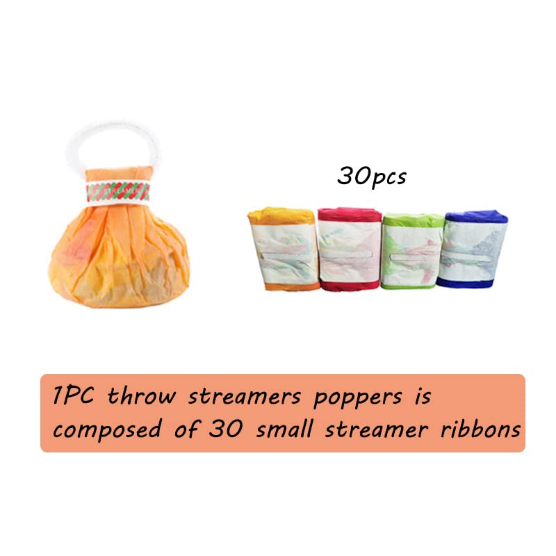 vipolish 10 PCS Streamers Poppers Colorful Hand Throw Streamers No Mess Confetti Crackers Poppers for Birthday Party Wedding Graduation Stage Magic Shows Performance Festival Celebration - Image 3