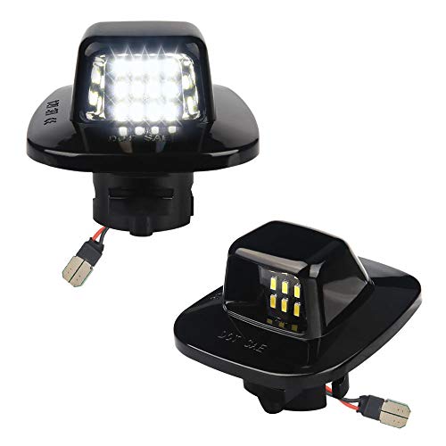 MbuyDIY LED License Plate Light Lamp Assembly Compatible with 1988-1999 Chevy C1500 K1500 Silverado Sierra Pickup Tahoe Yukon Blazer S10 Sonoma S15 Black Housing 6000K White, Pack of 2 - Image 1
