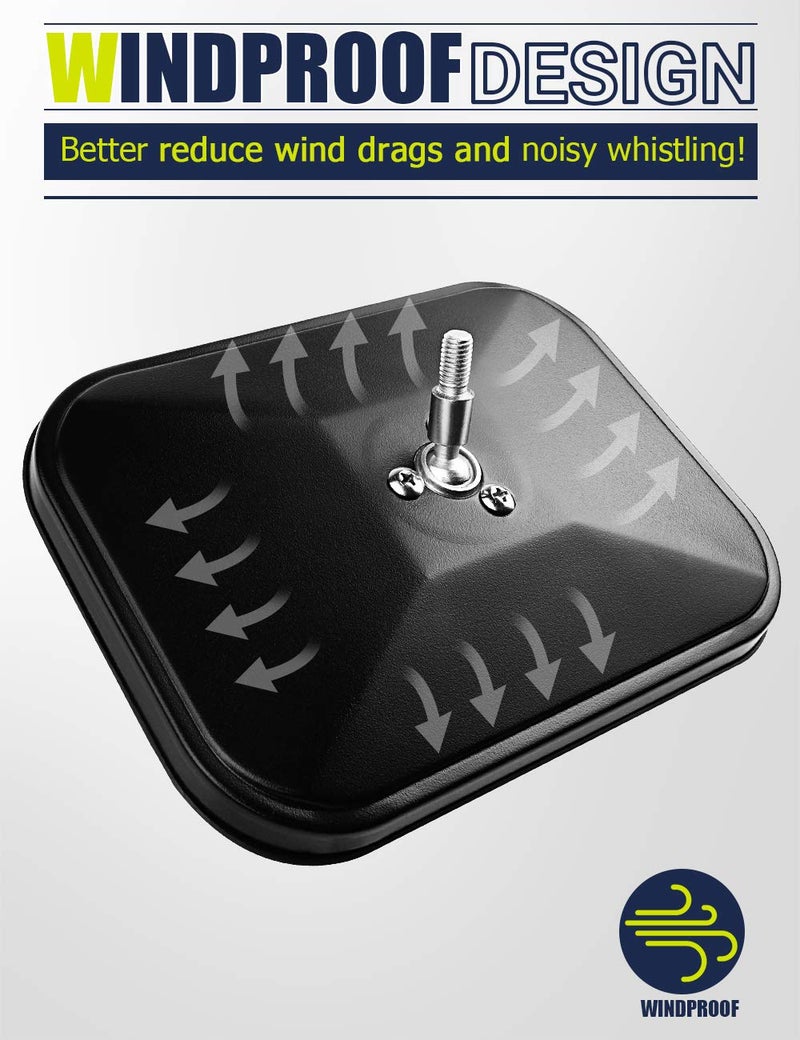 LIBERRWAY Doors Off Mirrors Compatible with Jeep Wrangler CJ TJ JK JL Rectangular Side Mirrors Off-road Mirror, 2 PACK - Image 3