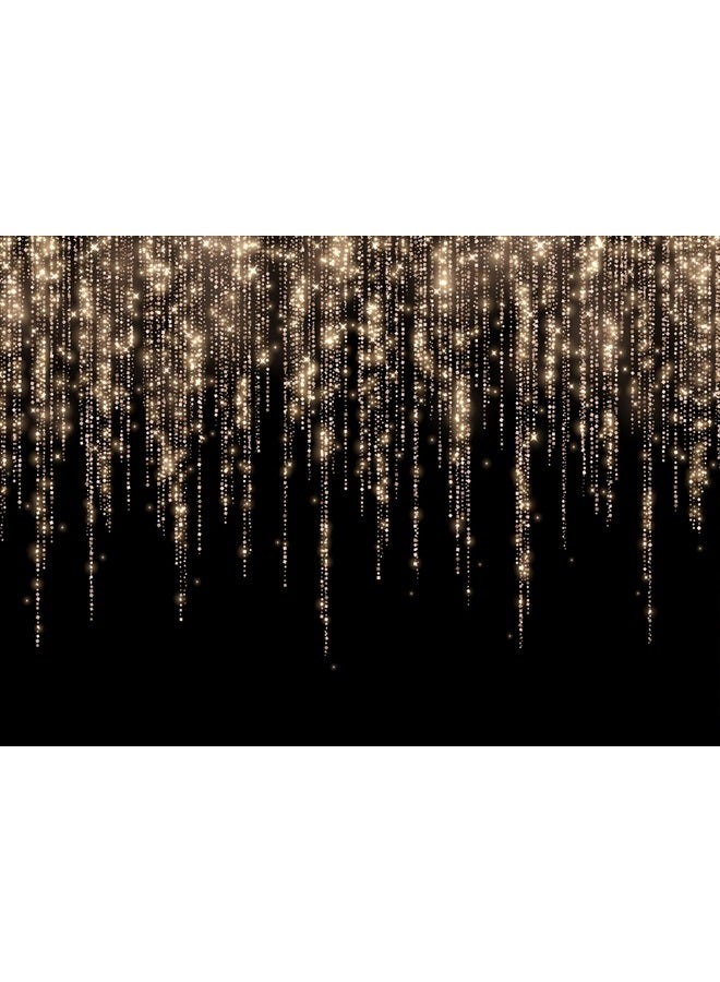 LTLYH 8x6ft Black and Gold Backdrop Golden Spots Backdrop Vinyl Photography Backdrop Vintage Astract Background for Family Birthday Party Newborn Studio Props 219 - Image 1