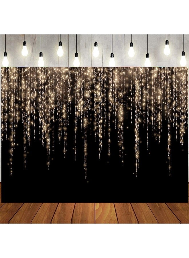 LTLYH 8x6ft Black and Gold Backdrop Golden Spots Backdrop Vinyl Photography Backdrop Vintage Astract Background for Family Birthday Party Newborn Studio Props 219 - Image 2