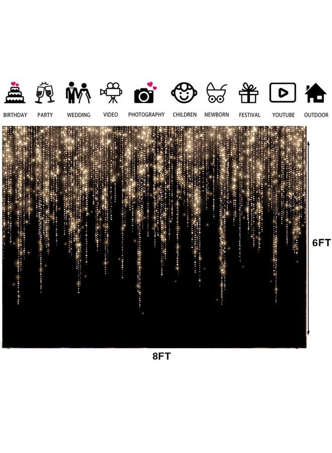 LTLYH 8x6ft Black and Gold Backdrop Golden Spots Backdrop Vinyl Photography Backdrop Vintage Astract Background for Family Birthday Party Newborn Studio Props 219 - Image 3