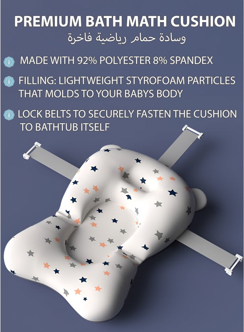 TOTOJOY Portable Baby Bathtub with Temperature Sensing  + Premium Bathmat Cushion  + Drain Hole + Secure Anti-Skid Base - Foldable Space-saving Durable Bathtub for Newborn Infants Toddlers Ages 0-24 Months Old, Grey - Image 4