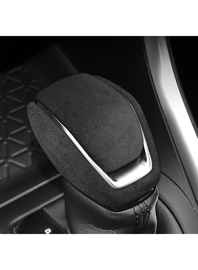 غطية مقبض ناقل الحركة الأسود الصناعي الزخرفي لسيارات RAV4 وهايلاندر وفينزا 2019-2023 - Image 1