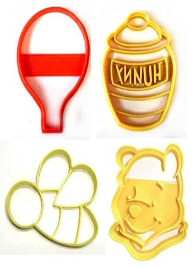 YNGLLC WINNIE THE POOH ADVENTURE THEME BALLOON HUNNY HONEY POT SET OF 4 COOKIE CUTTERS MADE IN USA PR1064 - Image 1