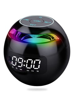 Dual Alarm Clock with Colorful Lights，Bluetooth Speaker， FM Radio，Play Music with TF Card，Calling handsfree，LED Digital Display