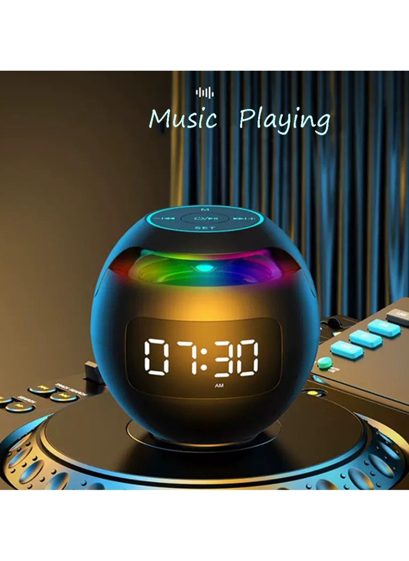Generic - Dual Alarm Clock with Colorful Lights，Bluetooth Speaker， FM Radio，Play Music with TF Card，Calling handsfree，LED Digital Display - Image 1