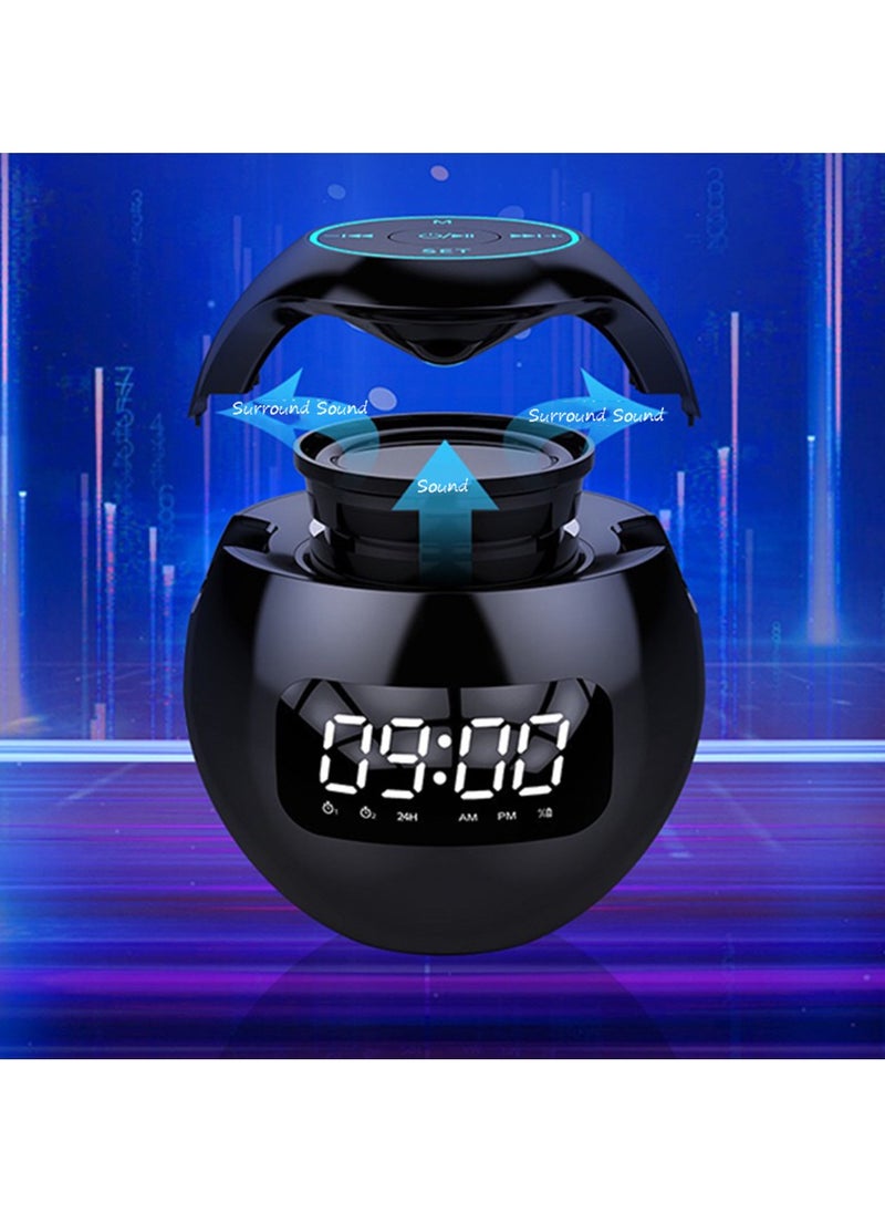 Generic - Dual Alarm Clock with Colorful Lights，Bluetooth Speaker， FM Radio，Play Music with TF Card，Calling handsfree，LED Digital Display - Image 1