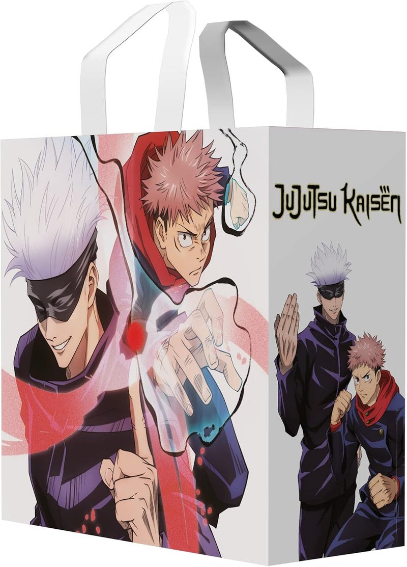 كونيكس حقيبة تسوق Konix Jujutsu Kaisen مقاس 40 × 45 × 20 سم - مادة معاد تدويرها - نقش غوجو ويوجي - أبيض - Image 1