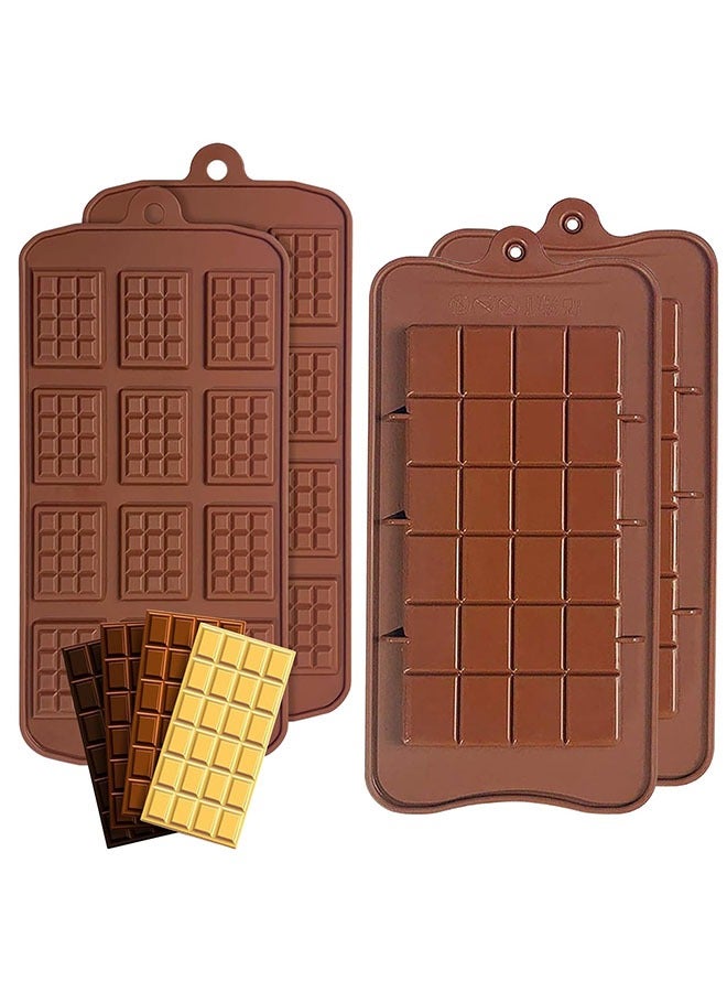 4pack Silicone molds, pistachio kunafa chocolate bar, Chocolate Molds,Non-Stick Silicone Chocolate Candy Moulds, Food Grade Break-Apart Chocolate Bar Mould for Baking, Candy, Chocolate Snacks, Create Delicious Chocolates - Image 1