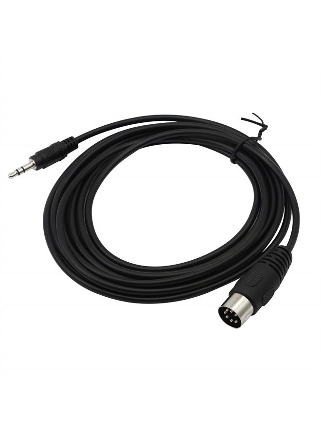 Din 7 Pin Cable 10 FT,7 Pin Din Midi Male to 3.5mm TRS Stereo Male Audio Conversion Line,Compatible MP3,PC, Any Other Stereo Device with Din 7 Connection