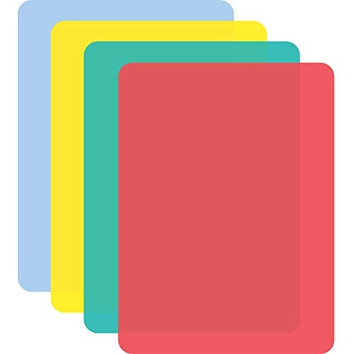 Counterart Cut N' Funnel Multi-Color Flexible Plastic Cutting Board Mats 4 Pack Made in the USA Colored Coded, BPA Free, 11.5” x 15” - Image 1