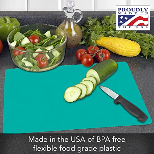 Counterart Cut N' Funnel Multi-Color Flexible Plastic Cutting Board Mats 4 Pack Made in the USA Colored Coded, BPA Free, 11.5” x 15” - Image 3