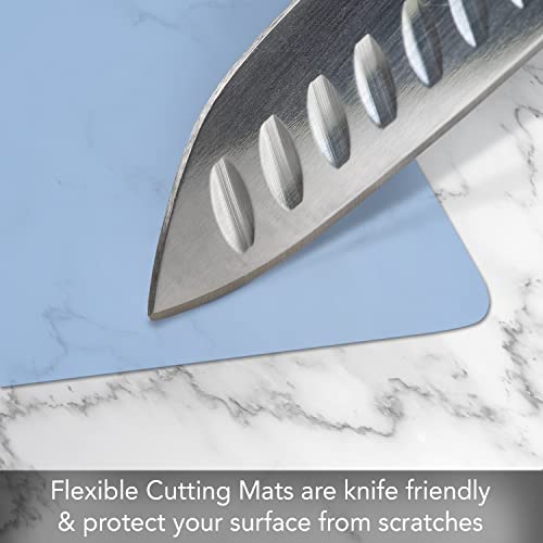 Counterart Cut N' Funnel Multi-Color Flexible Plastic Cutting Board Mats 4 Pack Made in the USA Colored Coded, BPA Free, 11.5” x 15” - Image 4