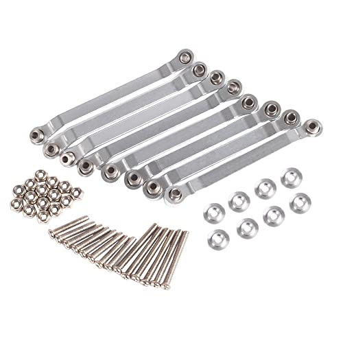 YSKMLOLP RC Chassis Rod8 Pcs Metal Chassis Pull Rods Suspension Link Mount for RC Car 116 WPL C14 C24 112 MN D90 D91 MN40 MN45 MN96 MN99 MN99s Upgrade Par Silver - Image 1