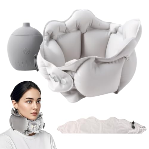HANNEA® Inflatable Neck Pillow for Travelling U-Shaped Cervical Pillow for Neck Pain Packable Travel Sleep Neck Support with Storage Case Summer Breathable Cool Touch Headrest Pillow - Image 1