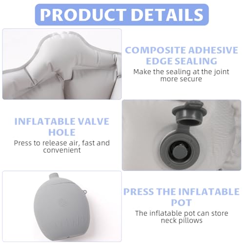 HANNEA® Inflatable Neck Pillow for Travelling U-Shaped Cervical Pillow for Neck Pain Packable Travel Sleep Neck Support with Storage Case Summer Breathable Cool Touch Headrest Pillow - Image 4