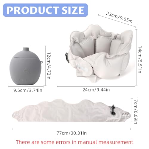 HANNEA® Inflatable Neck Pillow for Travelling U-Shaped Cervical Pillow for Neck Pain Packable Travel Sleep Neck Support with Storage Case Summer Breathable Cool Touch Headrest Pillow - Image 2