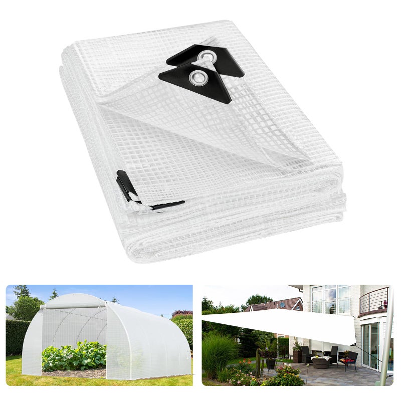 ANGAR 16 Mil Clear Greenhouse Tarp, 6x8FT Heavy Duty Waterproof Clear Tarps with Grommets, UV Resistant Greenhouse Replacement Poly Cover, for Gardening, Farming, Chicken Coops, Canopy,Outdoor - Image 1