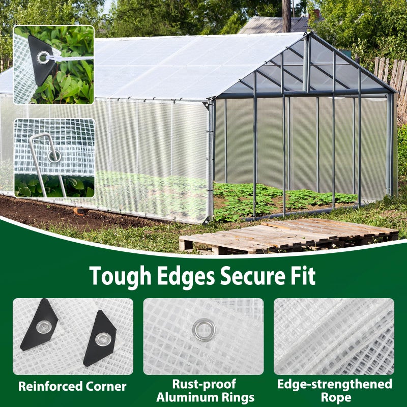 ANGAR 16 Mil Clear Greenhouse Tarp, 6x8FT Heavy Duty Waterproof Clear Tarps with Grommets, UV Resistant Greenhouse Replacement Poly Cover, for Gardening, Farming, Chicken Coops, Canopy,Outdoor - Image 5