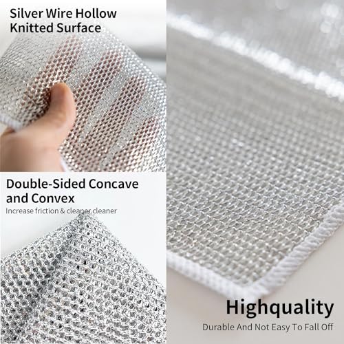I K IMPEX 6 Pack Wire Dishwashing Rags for Wet and Dry Stainless Steel Scrubber for Utensils Non-Scratch Multipurpose Wire Dishcloth for Washing Dishes Sinks Counters Easy Rinsing Machine Washable - Image 5