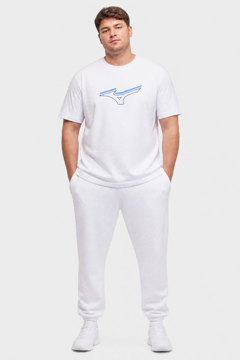 Mizuno Men Sportswear Fit Short Sleeve Outdoor T-Shirt, White - Image 2