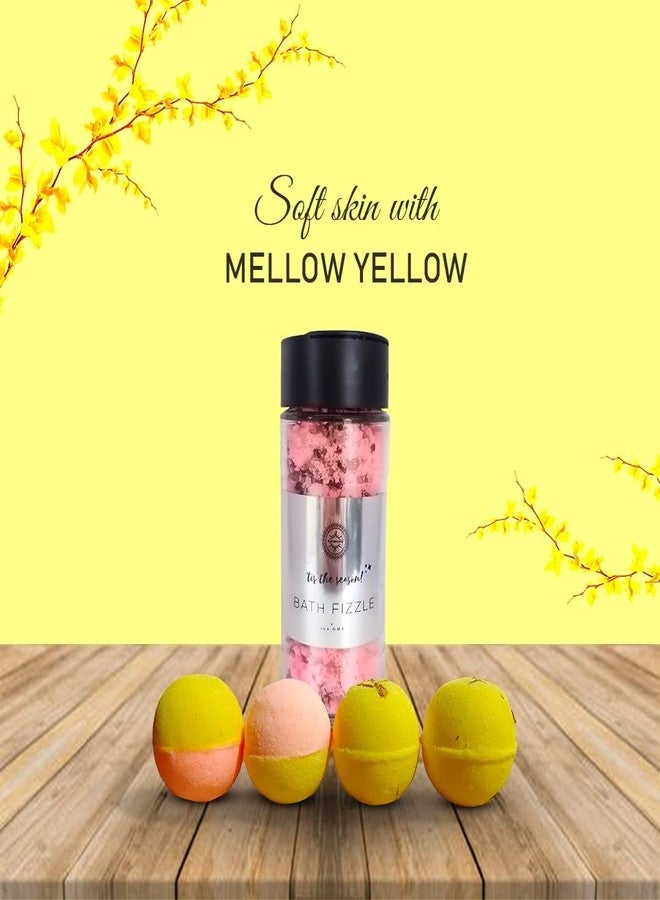 Aaranyam | Mallow Yellow gifts for women Men - Callendula, refreshing Citrus & bath Fizzle |Refreshing hot water bath bomb hydrating moisturizing (75 g) each pack of 4 - Image 4