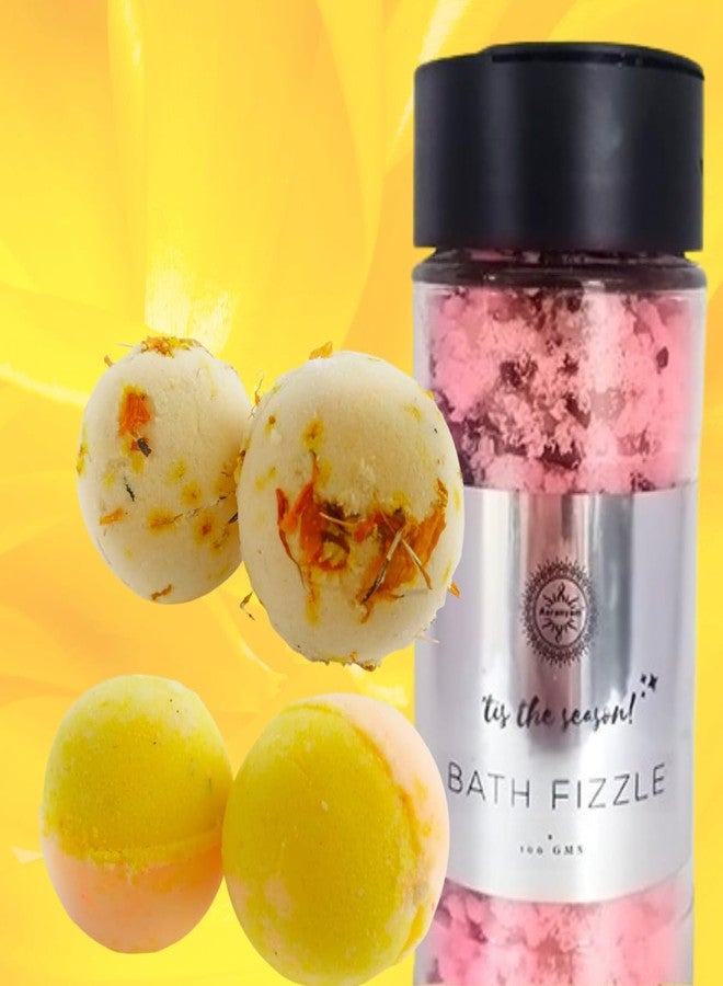 Aaranyam | Mallow Yellow gifts for women Men - Callendula, refreshing Citrus & bath Fizzle |Refreshing hot water bath bomb hydrating moisturizing (75 g) each pack of 4 - Image 3