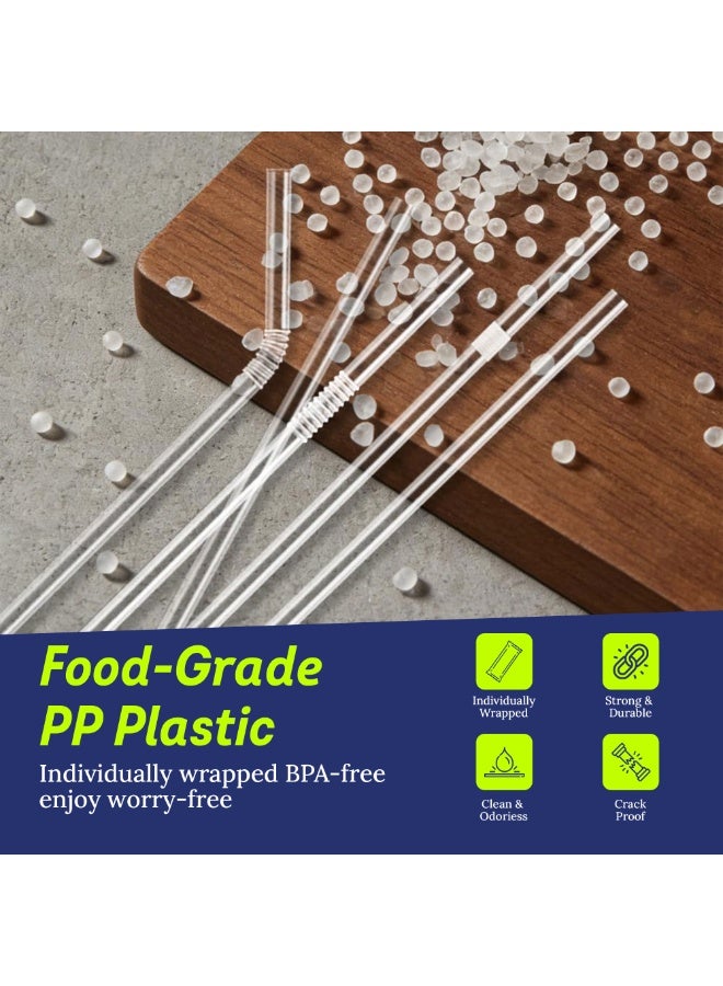 Duravel Clear Jumbo Smoothie Straws 100 Pcs, 12 mm Wide 21 cm Long, Individually Wrapped Flexible Bendable Style, Bulk Pack - Image 5