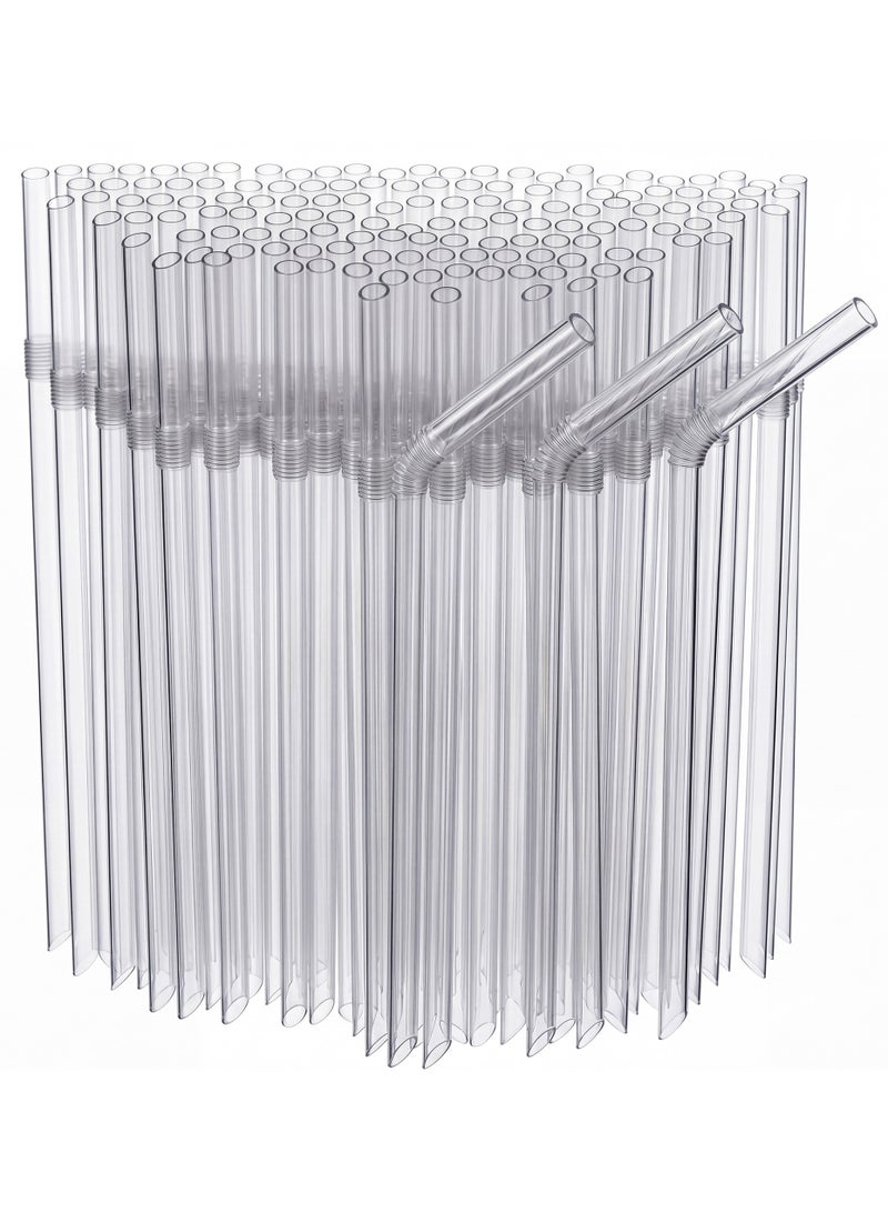 Duravel Clear Jumbo Smoothie Straws 100 Pcs, 12 mm Wide 21 cm Long, Individually Wrapped Flexible Bendable Style, Bulk Pack - Image 1