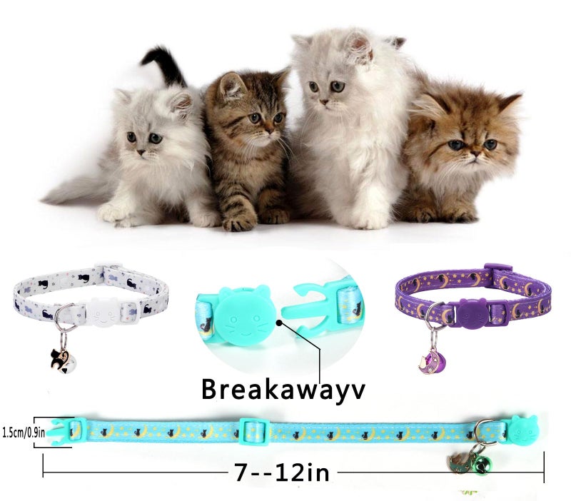 DALOO 10PC Floral Cat Collar Set with Bells - Breakaway Safety for Kittens and Small Cats (#2) - Image 5