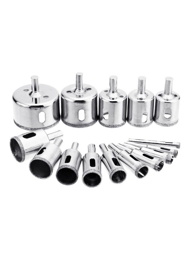 Loquat 15-Piece Diamond Hole Saw Drill Bit Set Silver 12.00X4.00X10.00cm - Image 5