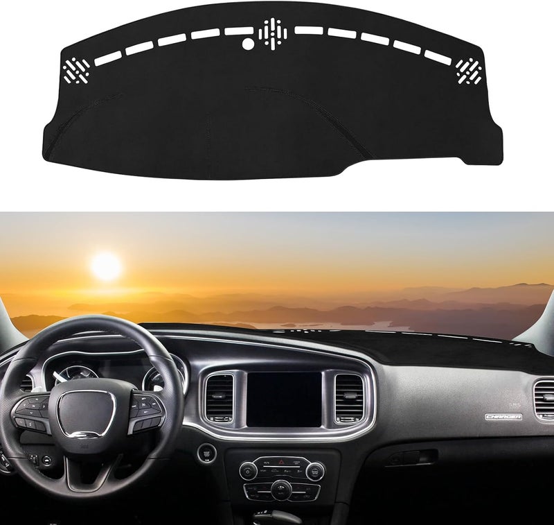 Rilsen Multi-price design picks Dash Cover Custom Fit for Dodge Charger 2011-2023 Dashboard Cover Nonslip Dash Mat Protector Sunshade No Glare Black Space saving design picks - Image 1
